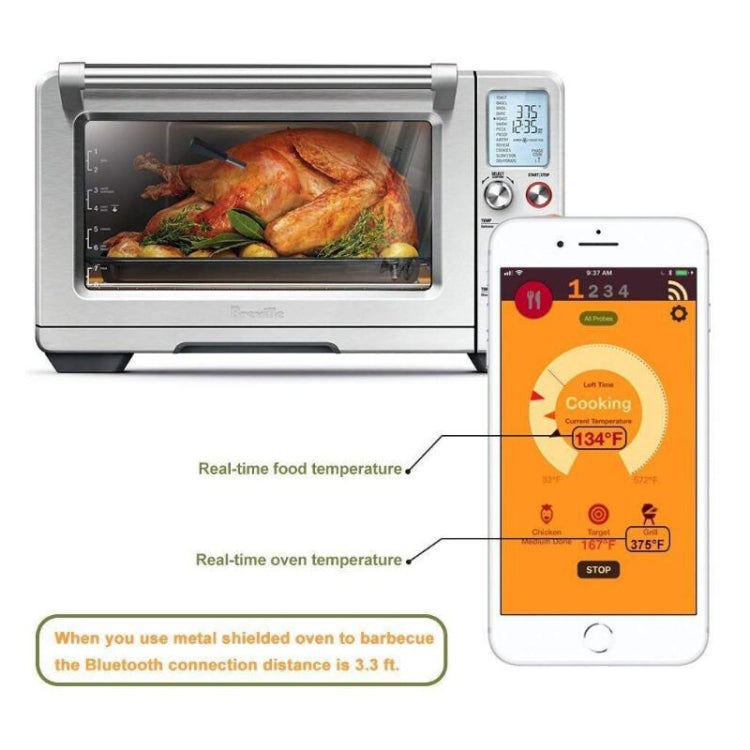 Termometro da forno per alimenti intelligente senza fili Bluetooth da cucina per barbecue, Food Temperature Range: 0-100 degree