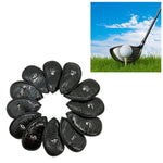 Set di berretti da golf in pelle PU 12 in 1, Black Litchi Texture