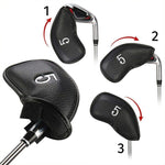 Set di berretti da golf in pelle PU 12 in 1, Black Litchi Texture