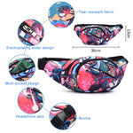 Marsupio da donna per borsa da esterno con tasche casual multifunzione con stampa a colori