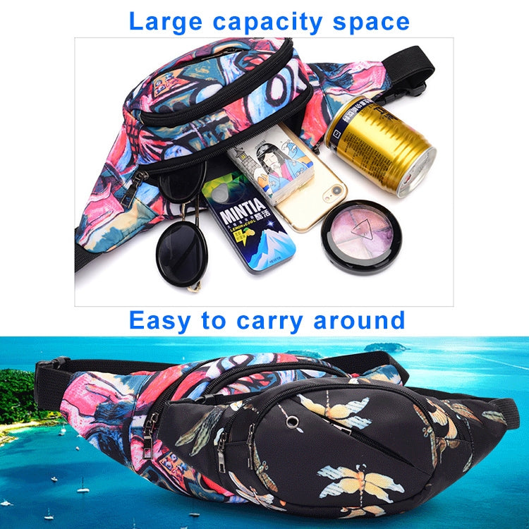 Marsupio da donna per borsa da esterno con tasche casual multifunzione con stampa a colori
