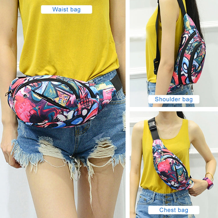 Marsupio da donna per borsa da esterno con tasche casual multifunzione con stampa a colori