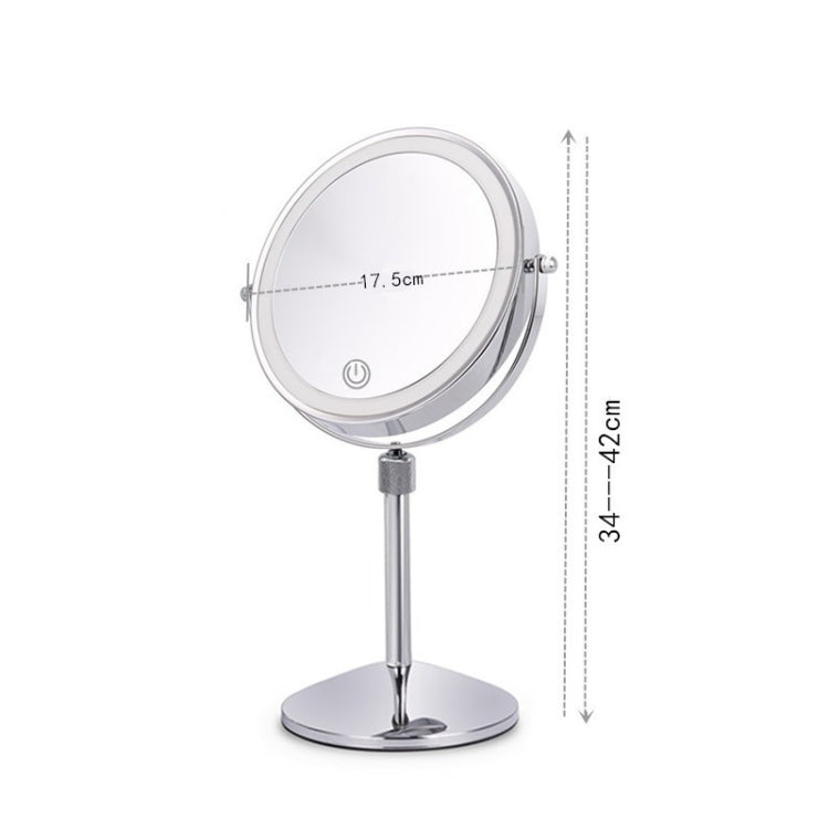 Specchio ingranditore sollevabile con specchio per trucco luminoso a LED rotondo bifacciale da tavolo, Plane + 3 Times Magnification(7-inch Battery Model), Plane + 5 Times Magnification(7-inch Battery Model)                                             ...