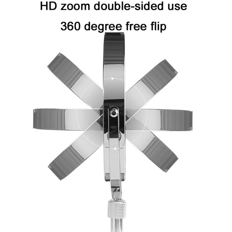 Specchio ingranditore sollevabile con specchio per trucco luminoso a LED rotondo bifacciale da tavolo, Plane + 3 Times Magnification(7-inch Battery Model), Plane + 5 Times Magnification(7-inch Battery Model)                                             ...