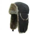Cappello da sci invernale con circonferenza della testa regolabile imbottito per esterni Cappelli da volo con protezione per le orecchie calde, Black Black Fur, Black Brown Fur, Dark Blue Black Fur, Dark Blue Brown Fur, Gray Black Fur, Gray Brown Fur  ...