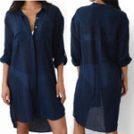2 pezzi Beach Cover Up Robe Pocket Costume da bagno Cover Up Sarong Beach Shirt Top Costume da bagno Donna Beachwear Pareo Tunica