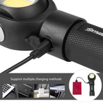 SKYWOLFEYE Testa della lampada Rotazione di 360 gradi Torcia abbagliante a LED ricaricabile tramite USB con lampada da lavoro COB magnetica, Without Battery, With An 18650 Battery, With An 26650 Battery