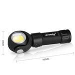 SKYWOLFEYE Testa della lampada Rotazione di 360 gradi Torcia abbagliante a LED ricaricabile tramite USB con lampada da lavoro COB magnetica, Without Battery, With An 18650 Battery, With An 26650 Battery