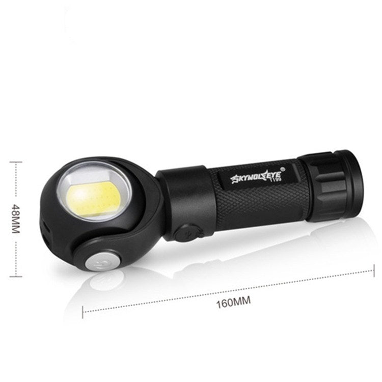 SKYWOLFEYE Testa della lampada Rotazione di 360 gradi Torcia abbagliante a LED ricaricabile tramite USB con lampada da lavoro COB magnetica, Without Battery, With An 18650 Battery, With An 26650 Battery