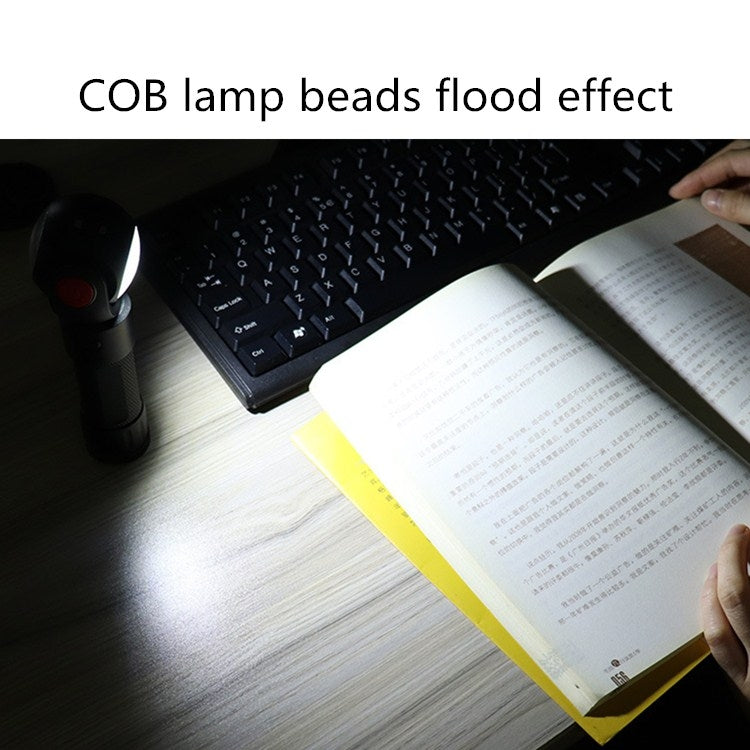 SKYWOLFEYE Testa della lampada Rotazione di 360 gradi Torcia abbagliante a LED ricaricabile tramite USB con lampada da lavoro COB magnetica, Without Battery, With An 18650 Battery, With An 26650 Battery