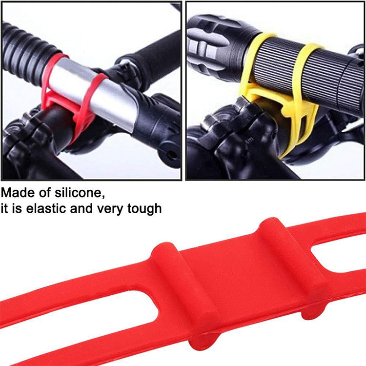 5 pz cinturino in silicone mountain road bike torcia telefono torcia fasciatura elastica supporto per luce per bicicletta