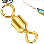 Forniture per attrezzatura da pesca da 100 pezzi Zimu Swivel Accessori da pesca girevoli placcati in oro, Length 1.1cm, Length 1.0cm, Length 0.9cm, Length 0.8cm
