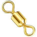 Forniture per attrezzatura da pesca da 100 pezzi Zimu Swivel Accessori da pesca girevoli placcati in oro, Length 1.1cm, Length 1.0cm, Length 0.9cm, Length 0.8cm
