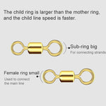 Forniture per attrezzatura da pesca da 100 pezzi Zimu Swivel Accessori da pesca girevoli placcati in oro, Length 1.1cm, Length 1.0cm, Length 0.9cm, Length 0.8cm