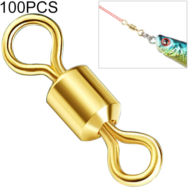 Forniture per attrezzatura da pesca da 100 pezzi Zimu Swivel Accessori da pesca girevoli placcati in oro, Length 1.1cm, Length 1.0cm, Length 0.9cm, Length 0.8cm