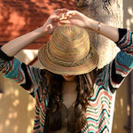 Cappello di paglia pieghevole a strisce colorate Topee Bohemia Cap, Bohemia
