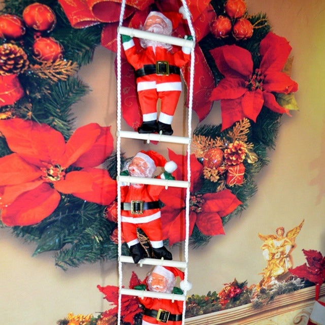 3 pezzi di scala con ciondolo natalizio, albero di bambole di Babbo Natale, ornamenti di Capodanno