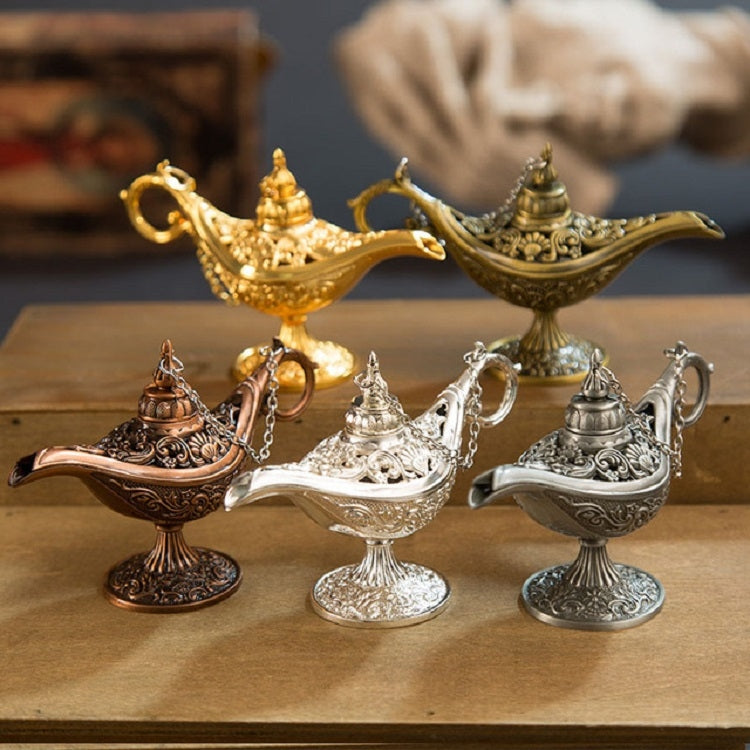 Lampada magica di Aladino Artigianato in metallo Lampada dei desideri Aromaterapia Regalo di decorazione creativa per la casa
