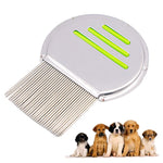 Pettine per animali domestici Pettine per pulizia pulci per cani Pettine con ago filettato in acciaio inossidabile Prodotti di bellezza per la rimozione