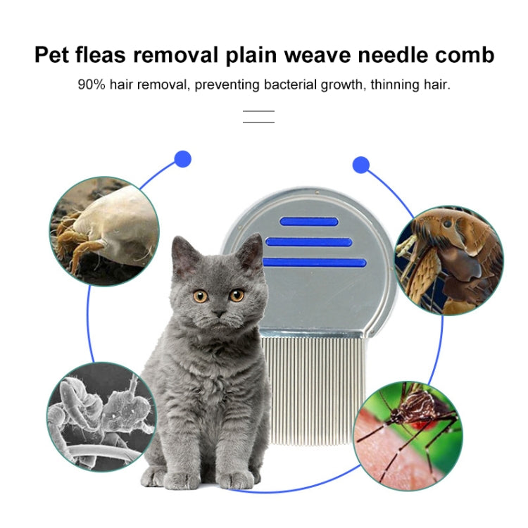 Pettine per animali domestici Pettine per pulizia pulci per cani Pettine con ago filettato in acciaio inossidabile Prodotti di bellezza per la rimozione