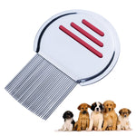 Pettine per animali domestici Pettine per pulizia pulci per cani Pettine con ago filettato in acciaio inossidabile Prodotti di bellezza per la rimozione