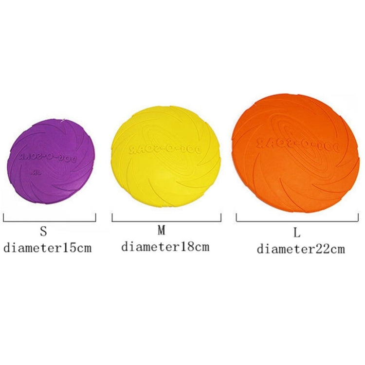 Giocattoli per animali domestici Dischi volanti per cani di grandi dimensioni Giocattolo per cuccioli di addestramento in gomma Fetch Flying Disc Frisbee, 15x15x2cm, 18x18x3cm