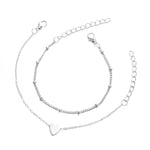 2 set di braccialetti a catena a maglia affilata minimalista piccolo amore da donna