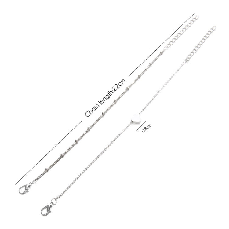 2 set di braccialetti a catena a maglia affilata minimalista piccolo amore da donna