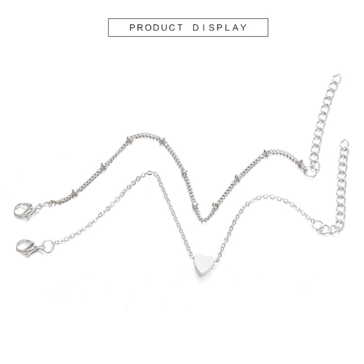 2 set di braccialetti a catena a maglia affilata minimalista piccolo amore da donna