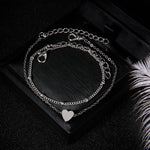 2 set di braccialetti a catena a maglia affilata minimalista piccolo amore da donna