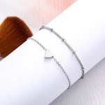 2 set di braccialetti a catena a maglia affilata minimalista piccolo amore da donna