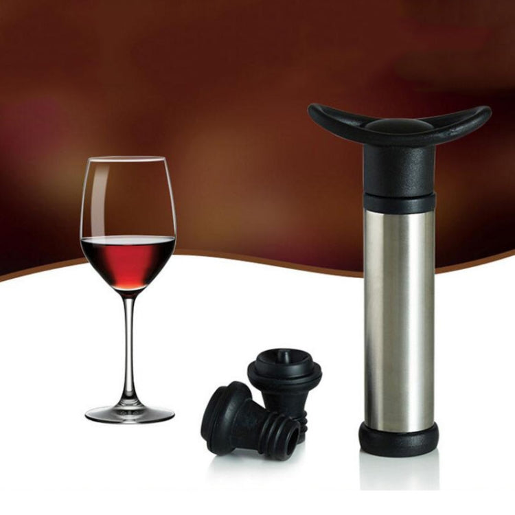 Tappo per vino in acciaio inox con pompa vuoto e 2 tappi