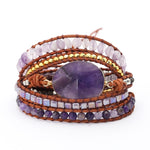 Bracciale da donna fatto a mano con ametista naturale Boho