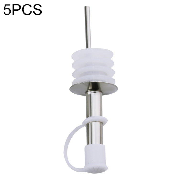 Tappo per bottiglia in vetro da 5 pezzi. Tappo per olio in acciaio inossidabile. Tappo in silicone, White Hat Straight Mouth, White Hat Automatic Cap, Black Hat Straight Mouth, Black Hat Automatic Cap