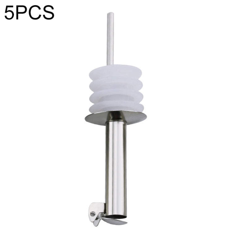 Tappo per bottiglia in vetro da 5 pezzi. Tappo per olio in acciaio inossidabile. Tappo in silicone, White Hat Straight Mouth, White Hat Automatic Cap, Black Hat Straight Mouth, Black Hat Automatic Cap