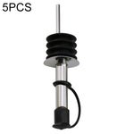 Tappo per bottiglia in vetro da 5 pezzi. Tappo per olio in acciaio inossidabile. Tappo in silicone, White Hat Straight Mouth, White Hat Automatic Cap, Black Hat Straight Mouth, Black Hat Automatic Cap