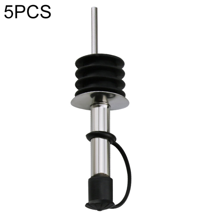 Tappo per bottiglia in vetro da 5 pezzi. Tappo per olio in acciaio inossidabile. Tappo in silicone, White Hat Straight Mouth, White Hat Automatic Cap, Black Hat Straight Mouth, Black Hat Automatic Cap