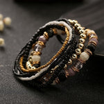Bracciale elastico con perline multistrato bohémien da donna Four Seasons