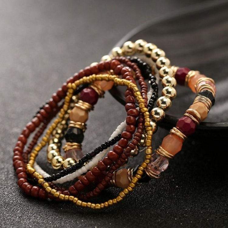 Bracciale elastico con perline multistrato bohémien da donna Four Seasons