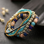 Bracciale elastico con perline multistrato bohémien da donna Four Seasons