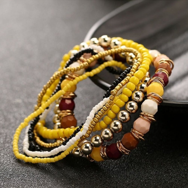 Bracciale elastico con perline multistrato bohémien da donna Four Seasons