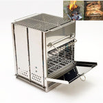 Fornello per barbecue pieghevole portatile in acciaio inossidabile Griglia per barbecue a carbone Stufa a legna da campeggio all'aperto, 21x21x27cm