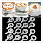 32 pz caffè stencil filtro macchina per il caffè cappuccino modelli di stampi spargi fiori pad spray arte strumenti di cottura, 32 PCS