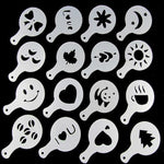 32 pz caffè stencil filtro macchina per il caffè cappuccino modelli di stampi spargi fiori pad spray arte strumenti di cottura, 32 PCS