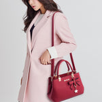 Borsa a tracolla dolce con fiocco in fiore di prugna di lusso da donna