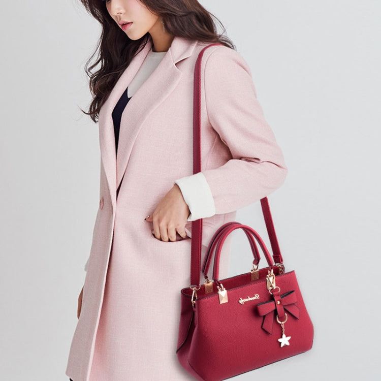 Borsa a tracolla dolce con fiocco in fiore di prugna di lusso da donna