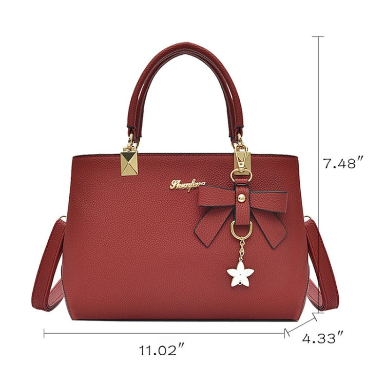 Borsa a tracolla dolce con fiocco in fiore di prugna di lusso da donna