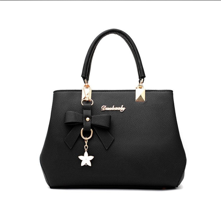 Borsa a tracolla dolce con fiocco in fiore di prugna di lusso da donna