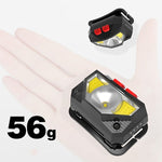 T09-COB LED abbagliante faro illuminazione esterna sensore di ricarica USB luce rossa corsa notturna mini faro da pesca, T09-COB