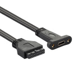 Cavo deflettore USB 3.0 20P a USB Type-C 50 cm